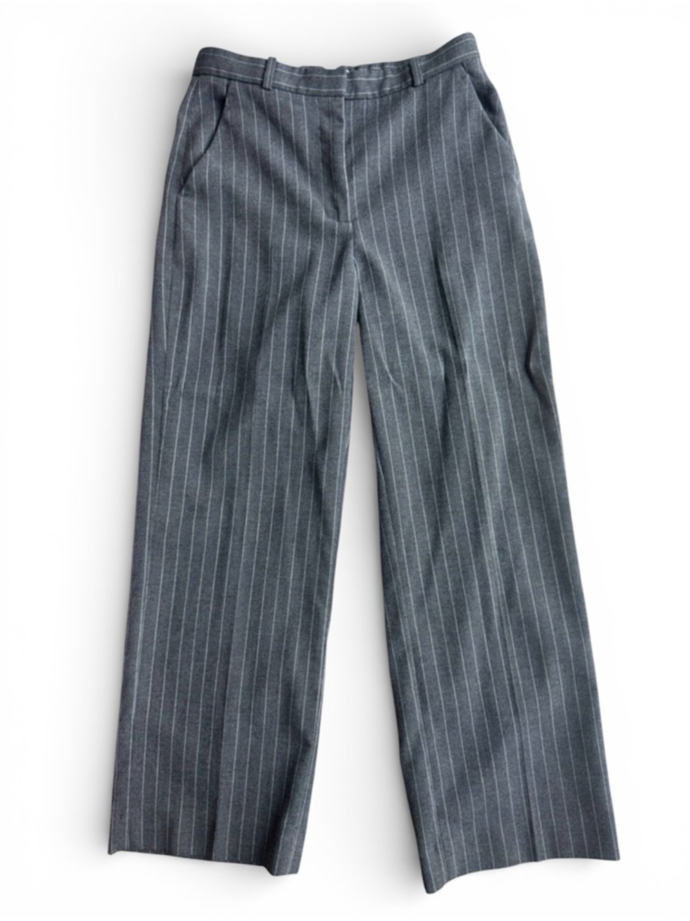 Abercrombie & Fitch Gray Pinstripe Wide-Leg Pants